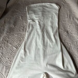 White Backless Tube Romper